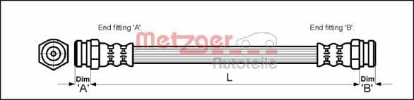 Stabdžių žarnelė — METZGER AUTOTEILE 4111018