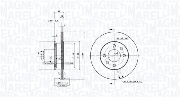 Stabdžių diskas — MAGNETI MARELLI 360406205500