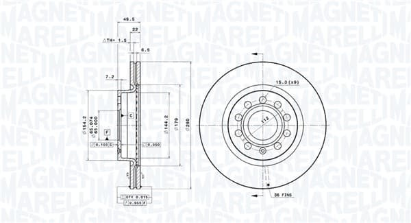 Stabdžių diskas — MAGNETI MARELLI 360406002001