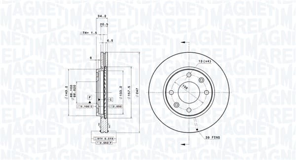 Stabdžių diskas — MAGNETI MARELLI 360406040501