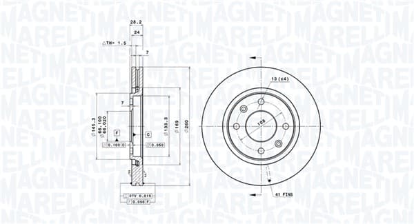Stabdžių diskas — MAGNETI MARELLI 360406040601