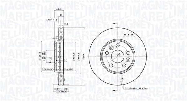 Stabdžių diskas — MAGNETI MARELLI 360406106901