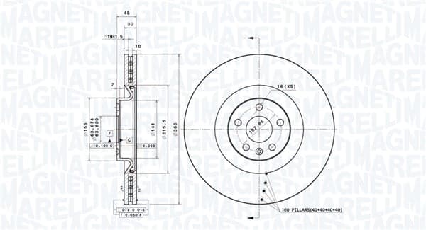 Stabdžių diskas — MAGNETI MARELLI 360406190801