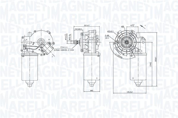MAGNETI MARELLI 064360800010 Valytuvo variklis
