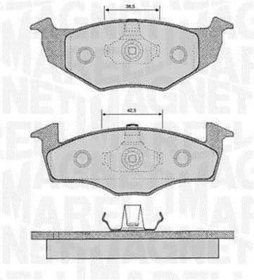 Stabdžių kaladėlių komplektas — MAGNETI MARELLI 363916060390