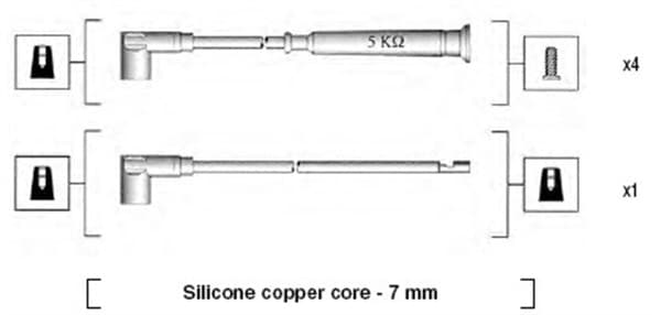 MAGNETI MARELLI 941045230511 Uždegimo laidų komplektas