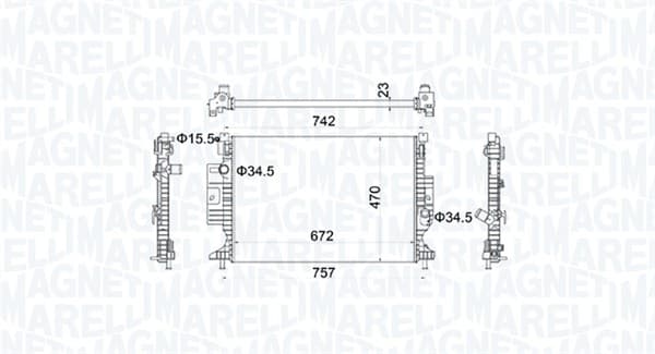 MAGNETI MARELLI 350213155300 Variklio aušinimo radiatorius
