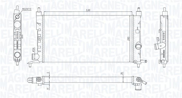 MAGNETI MARELLI 350213190400 Variklio aušinimo radiatorius