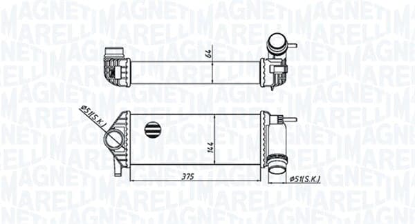 MAGNETI MARELLI 351319205510 Tarpinis oro aušintuvas