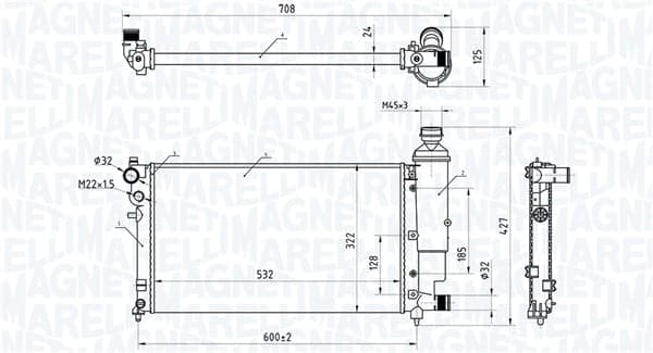 Variklio aušinimo radiatorius — MAGNETI MARELLI 350213181300