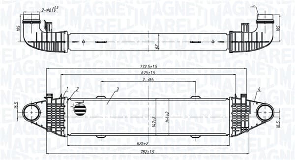 MAGNETI MARELLI 351319206250 Tarpinis oro aušintuvas