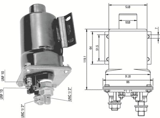 Starterio solenoidinis jungiklis — MAGNETI MARELLI 940113050341