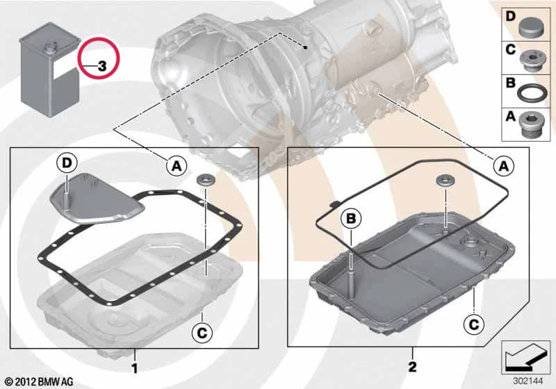 ATF 2 — 3 3' E90 (2004–2007) — Fluid change kit, autom. transmission