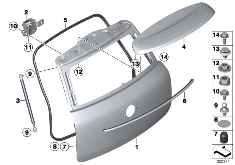 ECE — 41 Bodywork › 41_2062 SINGLE COMPONENTS FOR TRUNK LID