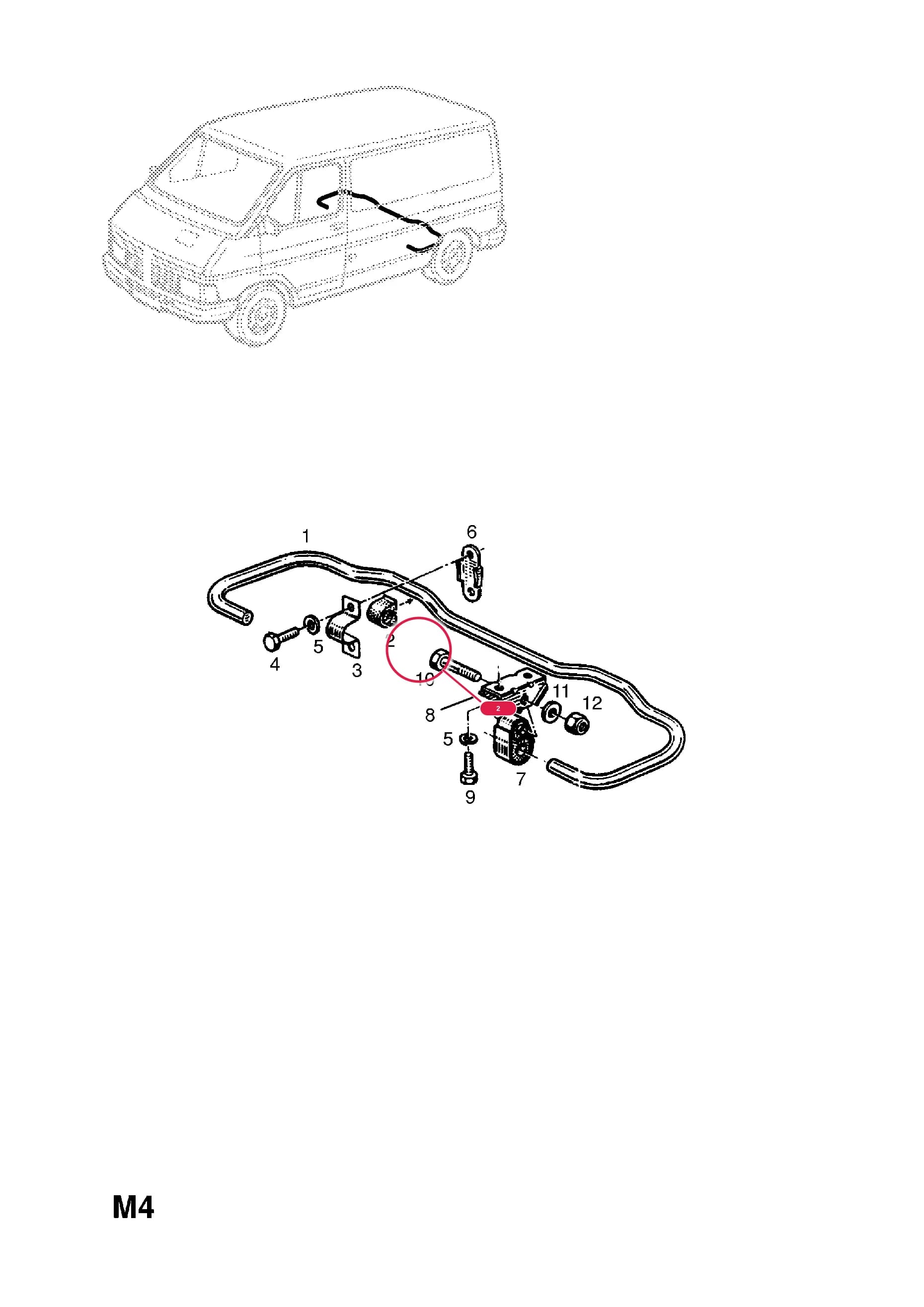 BEARING,REAR STABILIZER SHAFT,22.4 MM ID.,RHD — Opel ARENA ( 1997 - 2001) — M REAR AXLE AND SUSPENSION › 7.PANEL VAN (TB)