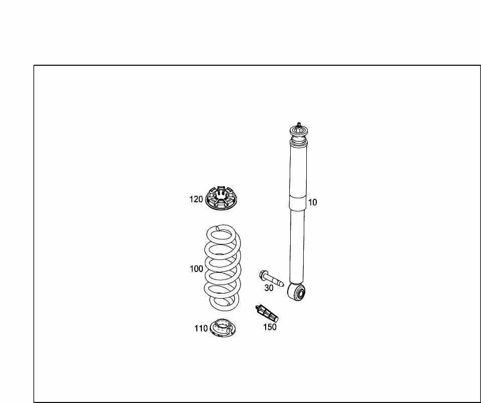 453.041 — 32 SPRINGS, SUSPENSION AND HYDRAULIC SYSTEM › 154 SPRING STRUT AND SPRING STRUT MOUNTING REAR