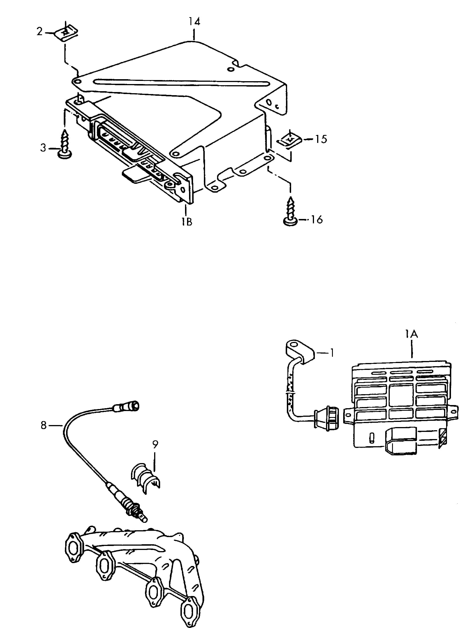 Lambda probe — Rabbit Rabbit Convertible A1 (Typ 17) (1979–1993) — Engine control unit Control unit for lambda sensor Lambda probe Knock sensor